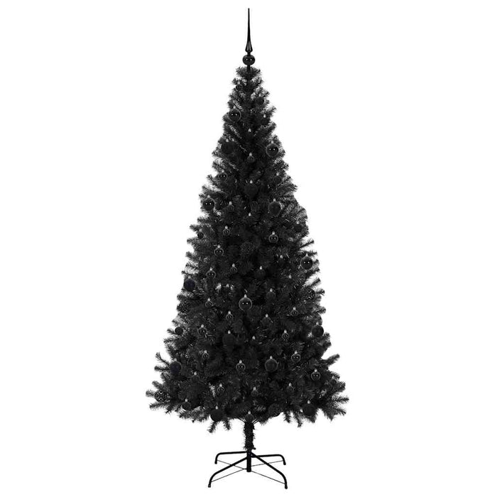 Brad de Crăciun cu 300 LED cu suport Negru 210 cm PVC - WALTI WALTI