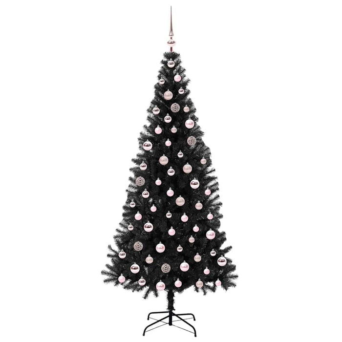 Brad de Crăciun cu 300 LED cu suport Negru 210 cm PVC - WALTI WALTI