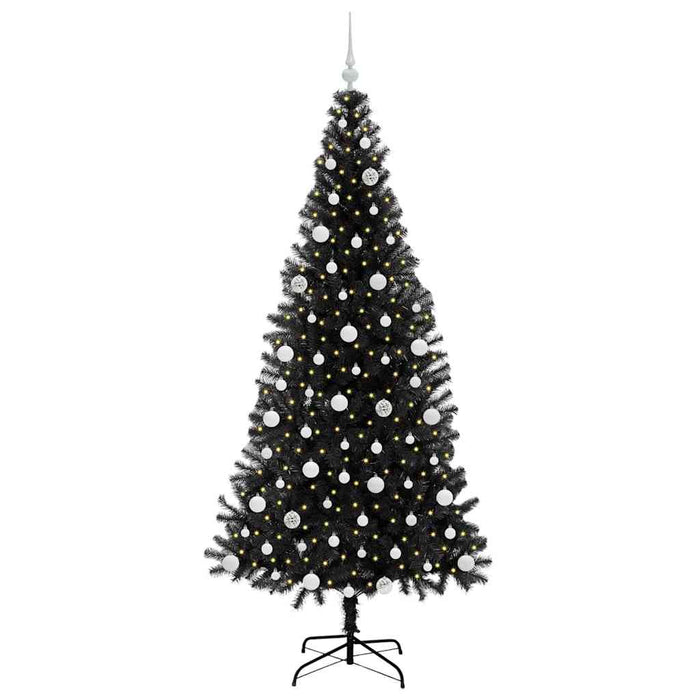 Brad de Crăciun cu 300 LED cu suport Negru 210 cm PVC - WALTI WALTI