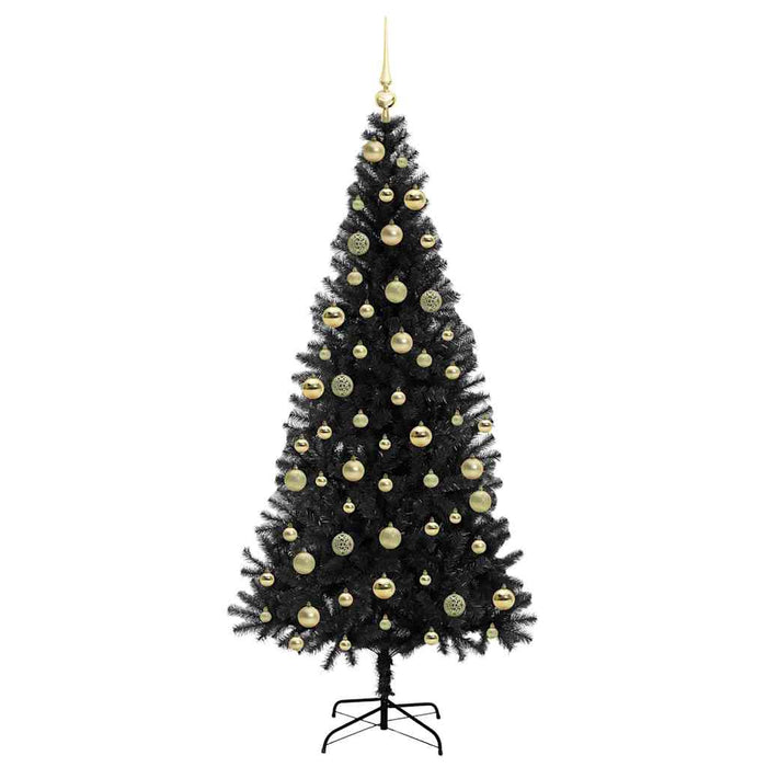 Brad de Crăciun cu 300 LED cu suport Negru 210 cm PVC - WALTI WALTI