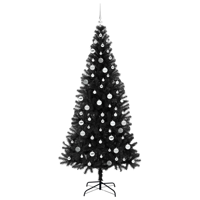 Brad de Crăciun cu 300 LED cu suport Negru 210 cm PVC - WALTI WALTI