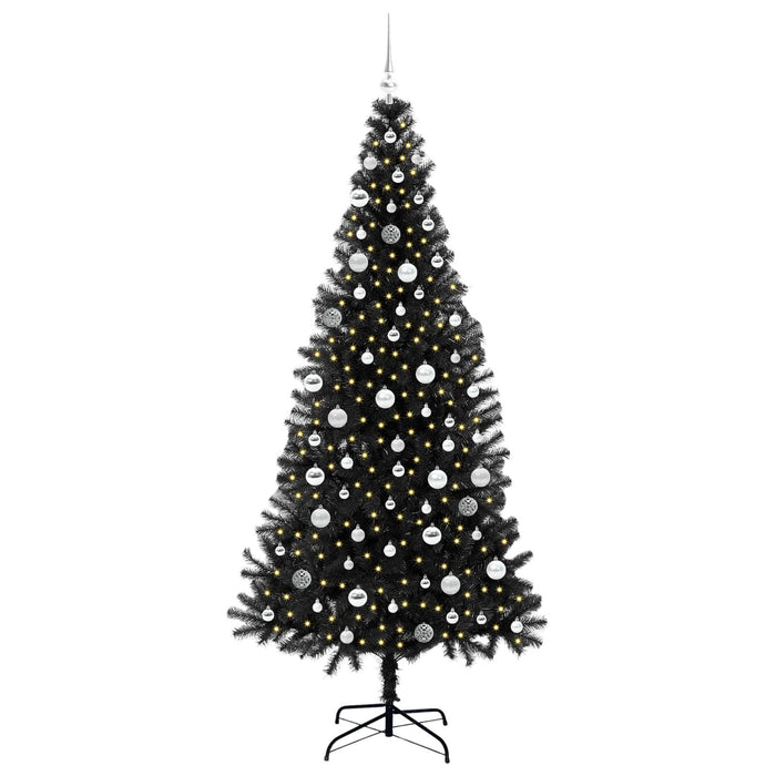 Brad de Crăciun cu 300 LED cu suport Negru 210 cm PVC - WALTI WALTI
