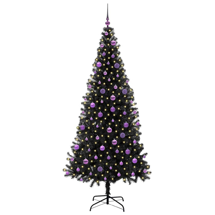 Brad de Crăciun cu 300 LED cu suport Negru 210 cm PVC - WALTI WALTI