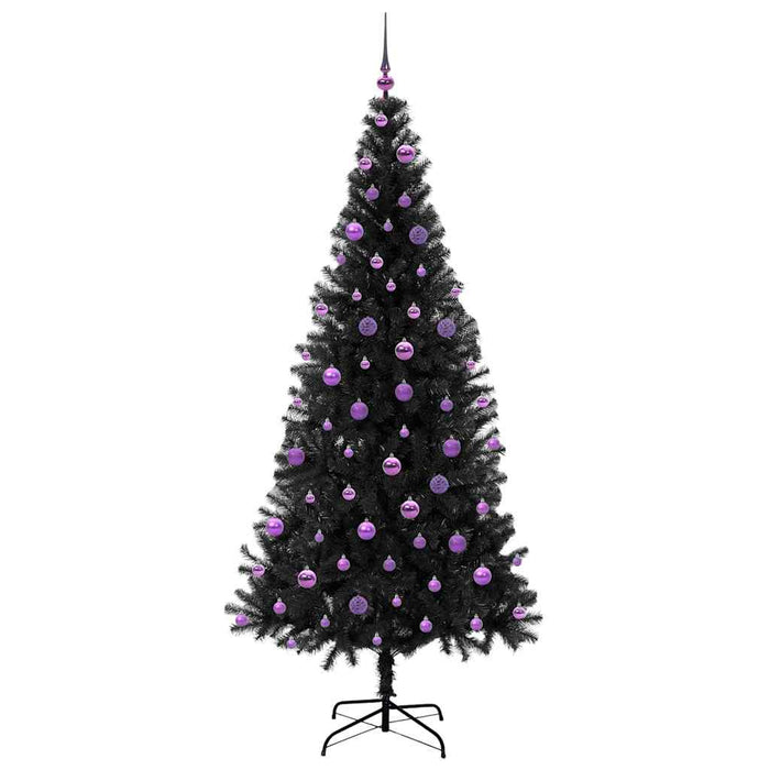 Brad de Crăciun cu 300 LED cu suport Negru 210 cm PVC - WALTI WALTI
