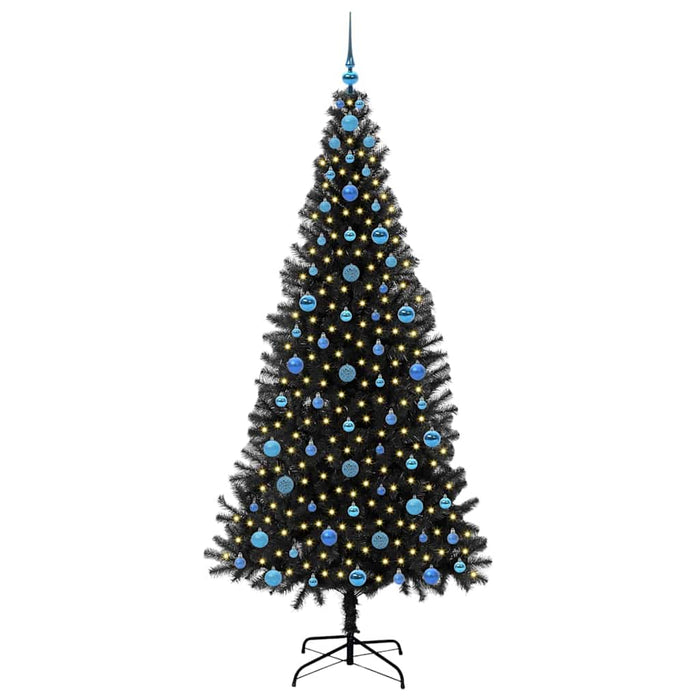 Brad de Crăciun cu 300 LED cu suport Negru 210 cm PVC - WALTI WALTI