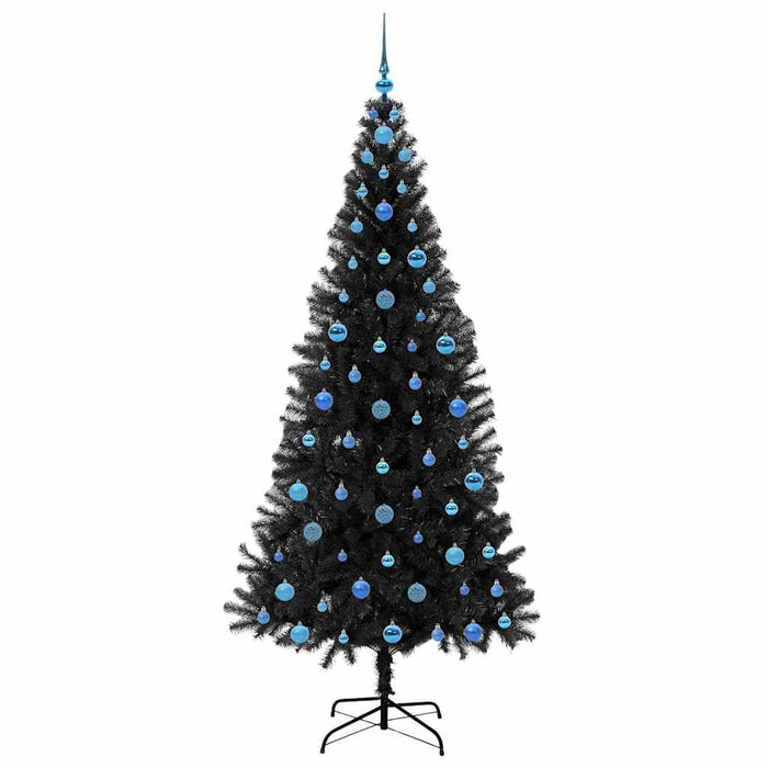 Brad de Crăciun cu 300 LED cu suport Negru 210 cm PVC - WALTI WALTI