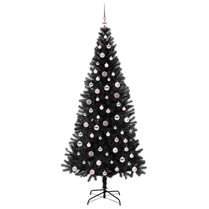 Brad de Crăciun cu 300 LED cu suport Negru 240 cm PVC - WALTI WALTI