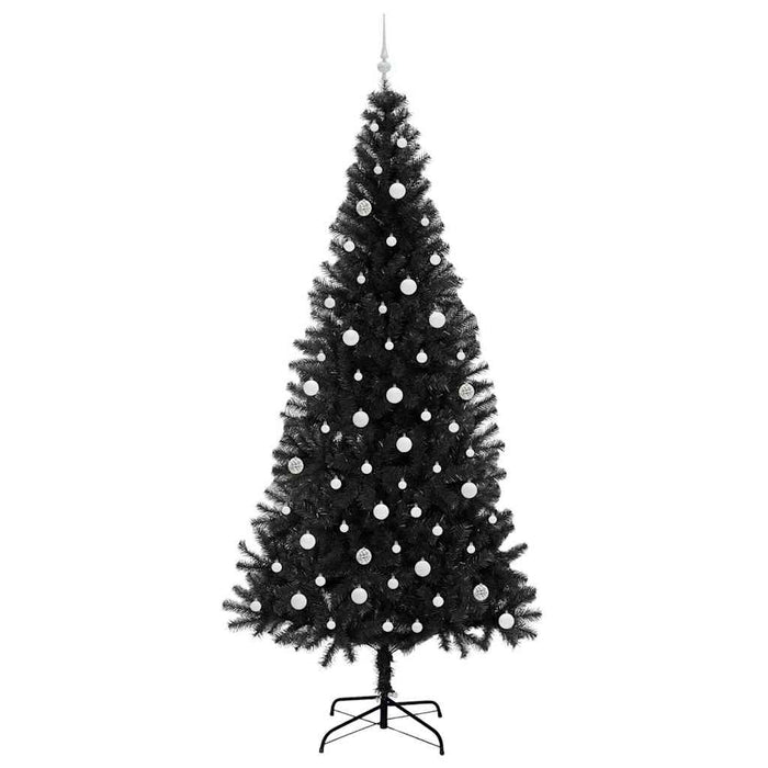 Brad de Crăciun cu 300 LED cu suport Negru 240 cm PVC - WALTI WALTI