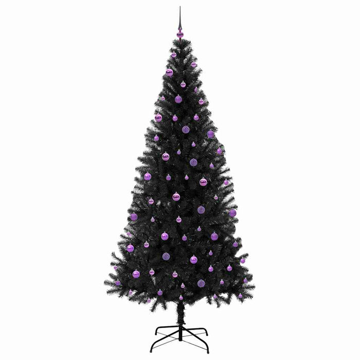 Brad de Crăciun cu 300 LED cu suport Negru 240 cm PVC - WALTI WALTI