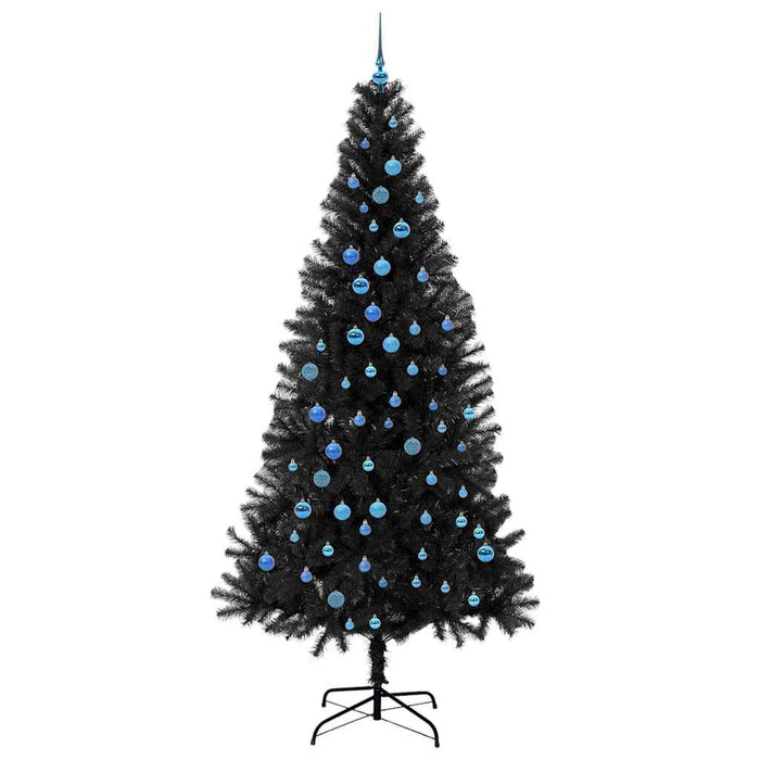 Brad de Crăciun cu 300 LED cu suport Negru 240 cm PVC - WALTI WALTI