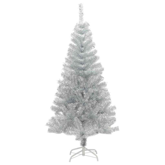Brad de Crăciun cu 150 LED cu suport Argintiu 120 cm PET - WALTI WALTI