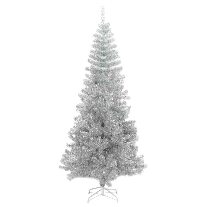 Brad de Crăciun cu 300 LED cu suport Argintiu 240 cm PET - WALTI WALTI