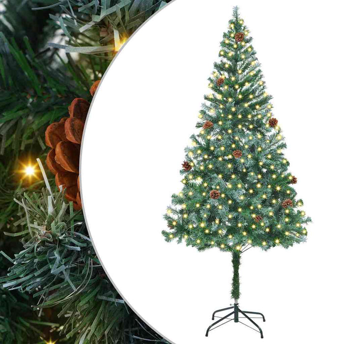 Brad de Crăciun artificial cu 300 LED Verde 180 cm PVC și Oțel - WALTI WALTI