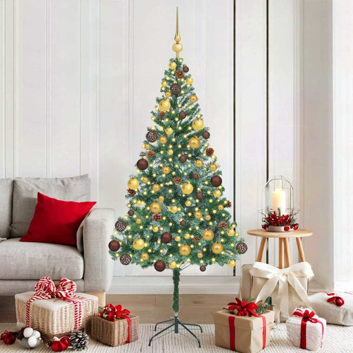 Brad de Crăciun artificial cu 300 LED Verde 180 cm PVC și Oțel - WALTI WALTI