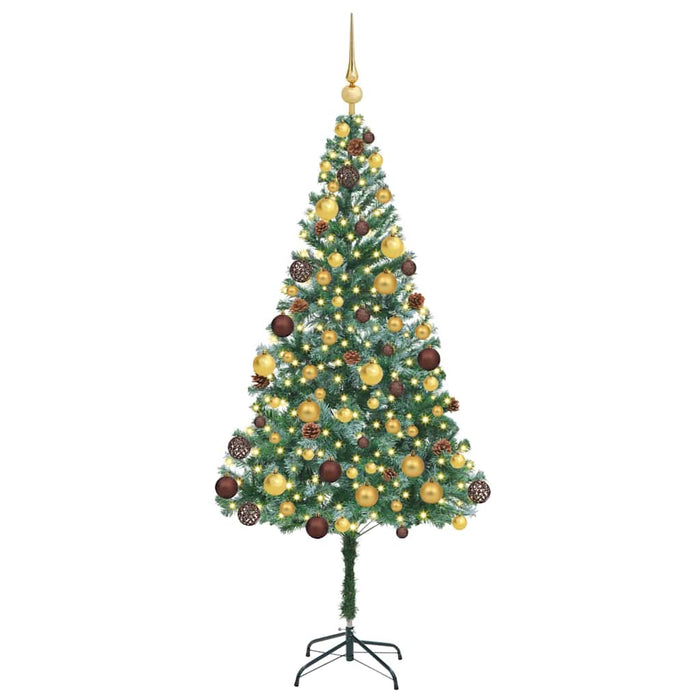 Brad de Crăciun artificial cu 300 LED Verde 180 cm PVC și Oțel WALTI