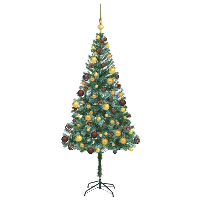 Brad de Crăciun artificial cu 300 LED Verde 180 cm PVC și Oțel WALTI