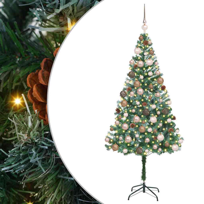 Brad de Crăciun artificial cu 300 LED Verde 180 cm PVC și Oțel WALTI