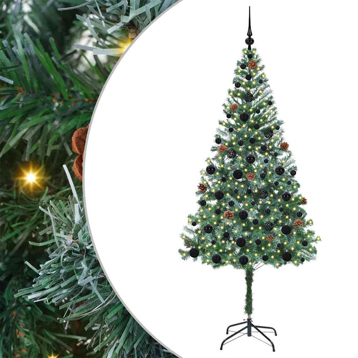Brad de Crăciun artificial cu 300 LED Verde 180 cm PVC și Oțel - WALTI WALTI