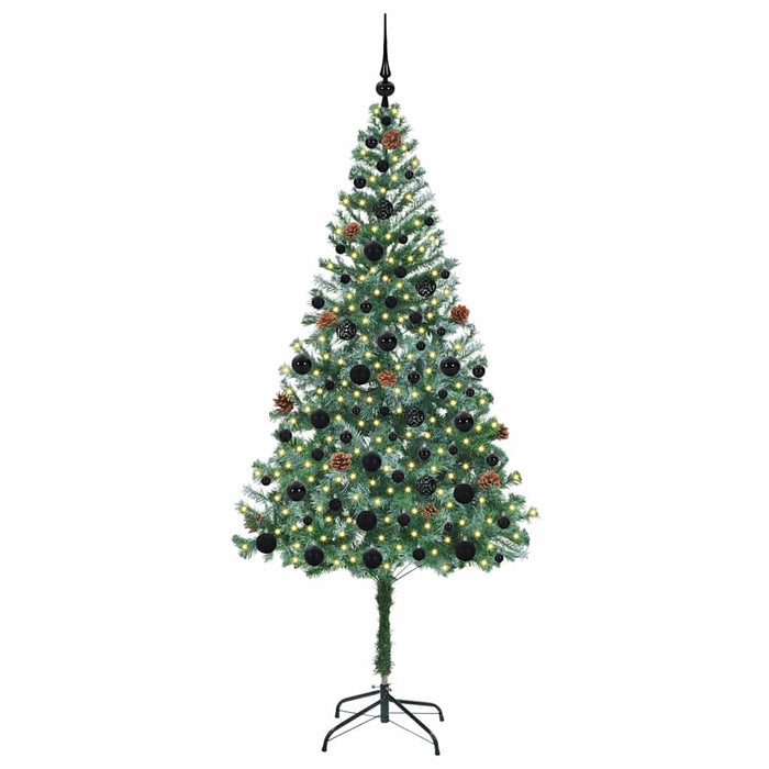 Brad de Crăciun artificial cu 300 LED Verde 180 cm PVC și Oțel - WALTI WALTI
