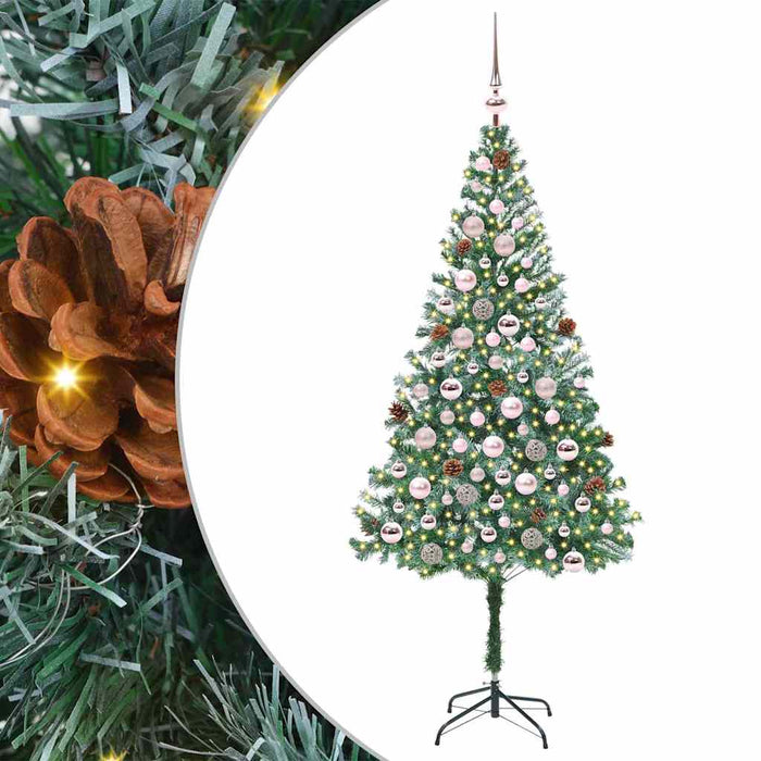 Brad de Crăciun artificial cu 300 LED Verde 180 cm PVC și Oțel - WALTI WALTI