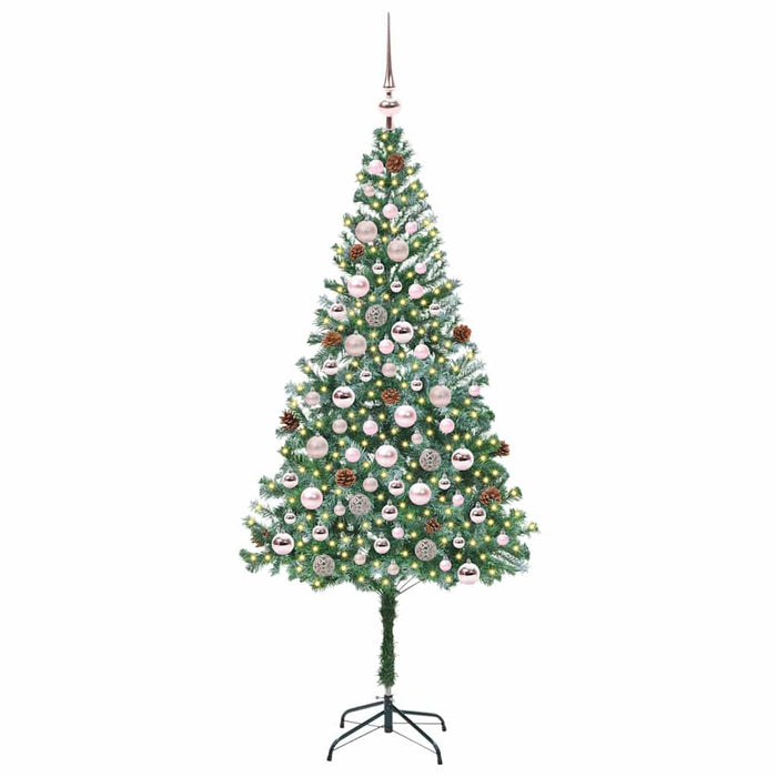 Brad de Crăciun artificial cu 300 LED Verde 180 cm PVC și Oțel - WALTI WALTI