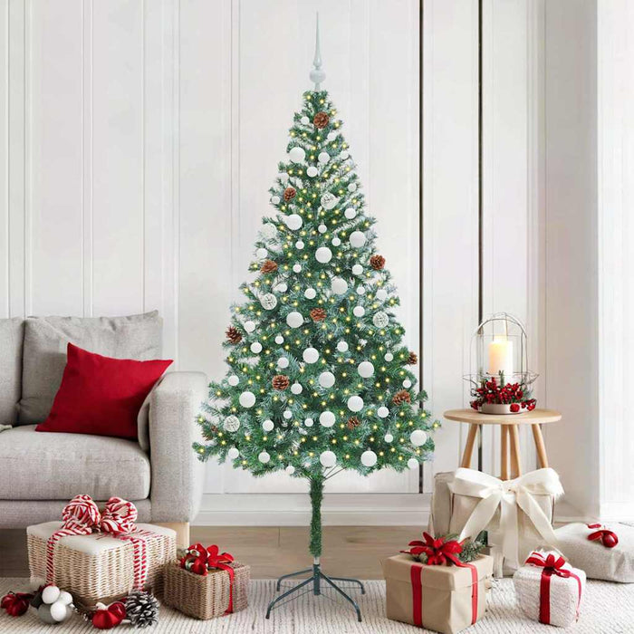 Brad de Crăciun artificial cu 300 LED Verde 180 cm PVC și Oțel - WALTI WALTI