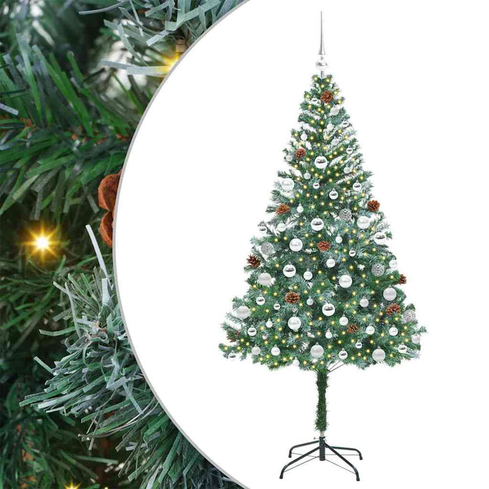 Brad de Crăciun artificial cu 300 LED Verde 180 cm PVC și Oțel - WALTI WALTI