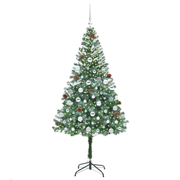 Brad de Crăciun artificial cu 300 LED Verde 180 cm PVC și Oțel - WALTI WALTI