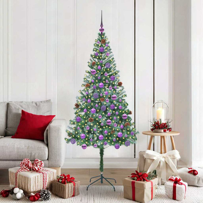 Brad de Crăciun artificial cu 300 LED Verde 180 cm PVC și Oțel - WALTI WALTI