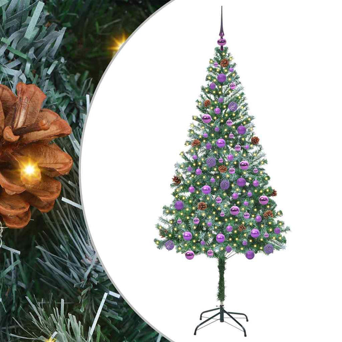 Brad de Crăciun artificial cu 300 LED Verde 180 cm PVC și Oțel - WALTI WALTI