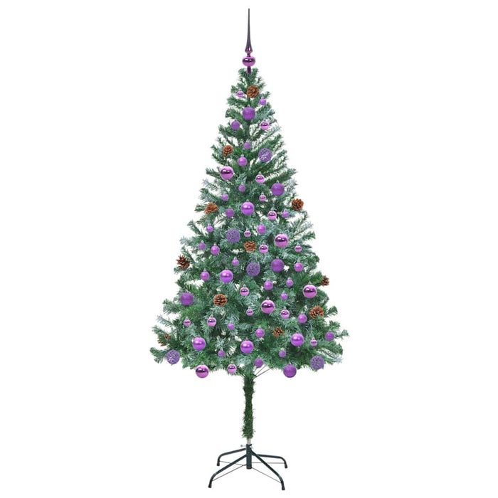 Brad de Crăciun artificial cu 300 LED Verde 180 cm PVC și Oțel - WALTI WALTI