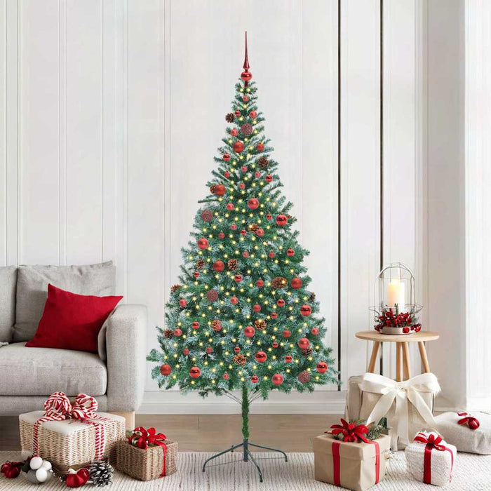 Brad de Crăciun artificial cu 300 LED Verde 210 cm PVC și Oțel WALTI