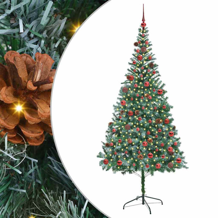 Brad de Crăciun artificial cu 300 LED Verde 210 cm PVC și Oțel WALTI