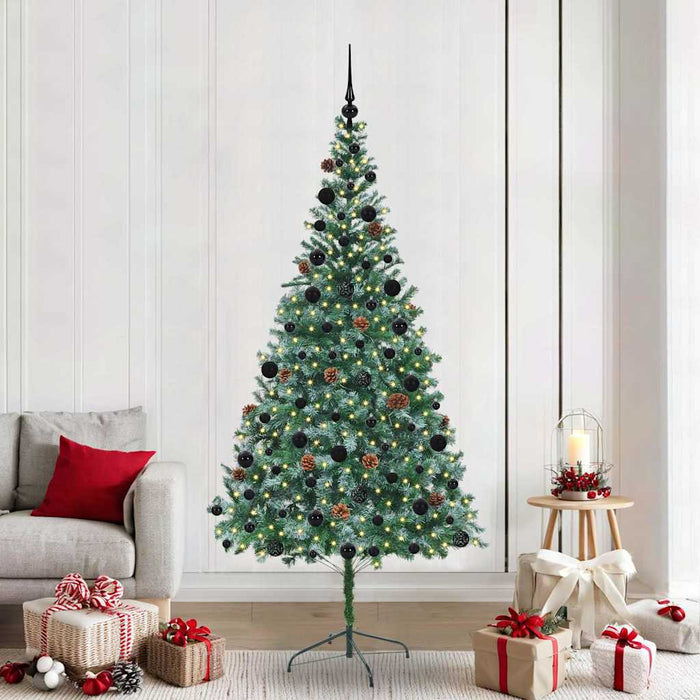 Brad de Crăciun artificial cu 300 LED Verde 210 cm PVC și Oțel - WALTI WALTI