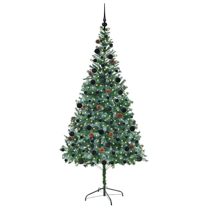 Brad de Crăciun artificial cu 300 LED Verde 210 cm PVC și Oțel - WALTI WALTI