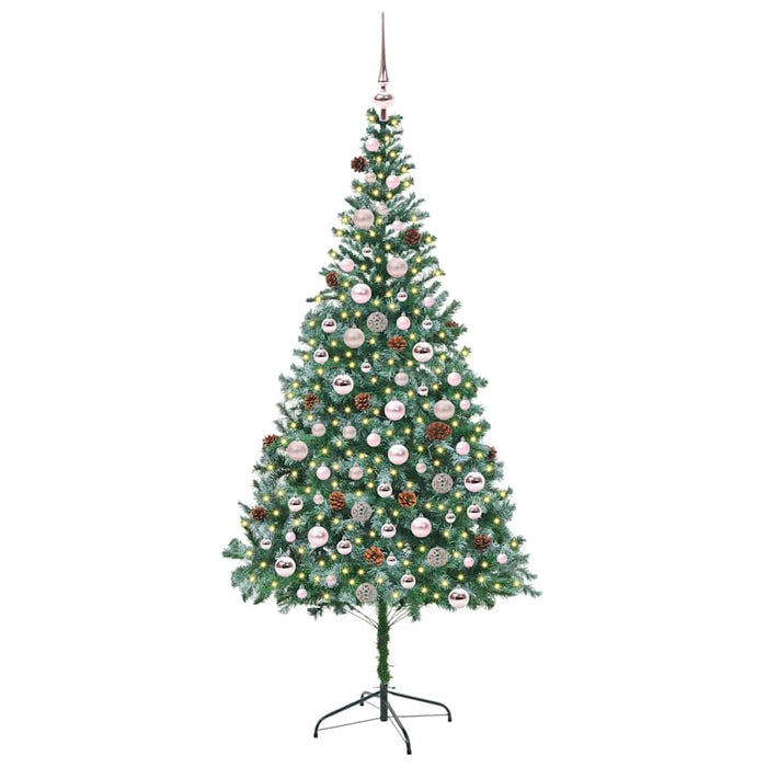 Brad de Crăciun artificial cu 300 LED Verde 210 cm PVC și Oțel - WALTI WALTI