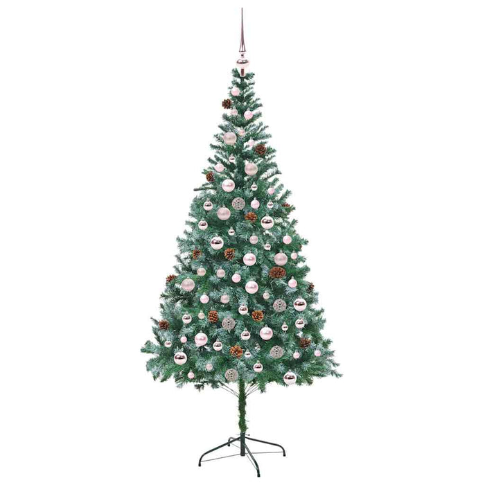 Brad de Crăciun artificial cu 300 LED Verde 210 cm PVC și Oțel - WALTI WALTI