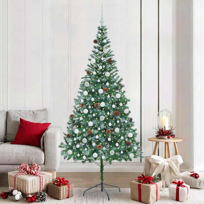 Brad de Crăciun artificial cu 300 LED Verde 210 cm PVC și Oțel - WALTI WALTI