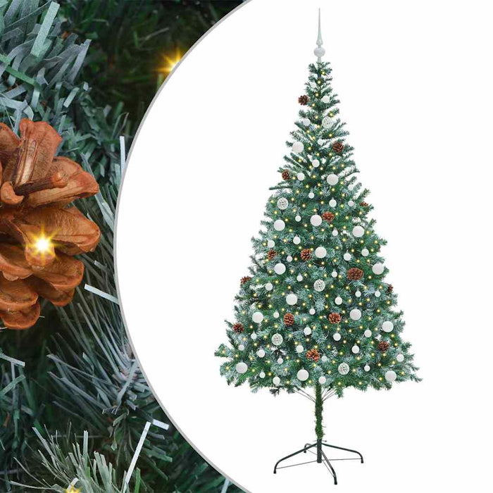 Brad de Crăciun artificial cu 300 LED Verde 210 cm PVC și Oțel - WALTI WALTI