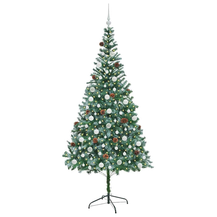 Brad de Crăciun artificial cu 300 LED Verde 210 cm PVC și Oțel - WALTI WALTI