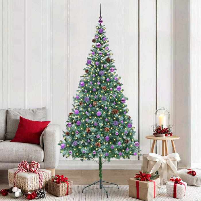 Brad de Crăciun artificial cu 300 LED Verde 210 cm PVC și Oțel - WALTI WALTI