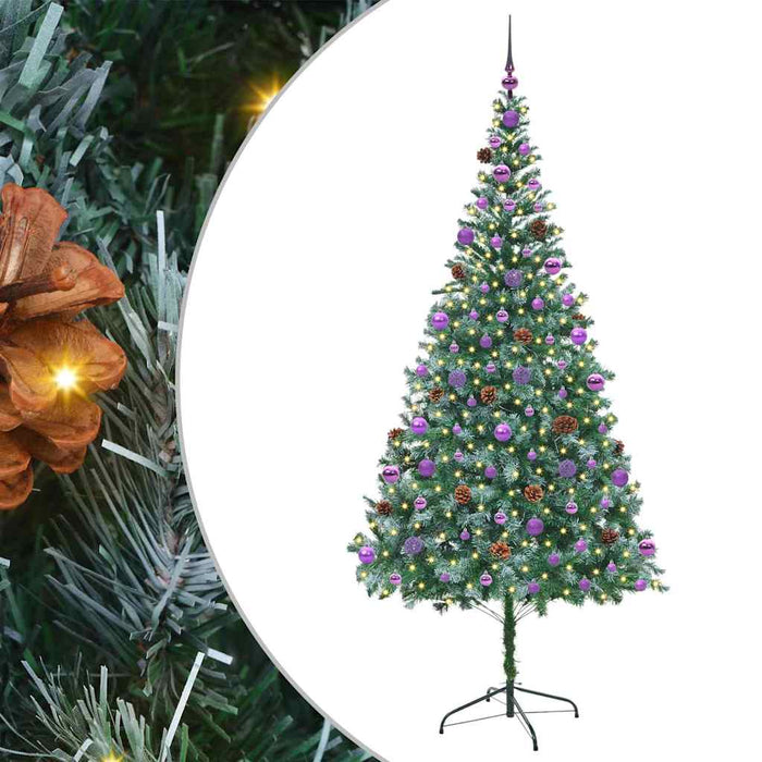 Brad de Crăciun artificial cu 300 LED Verde 210 cm PVC și Oțel - WALTI WALTI