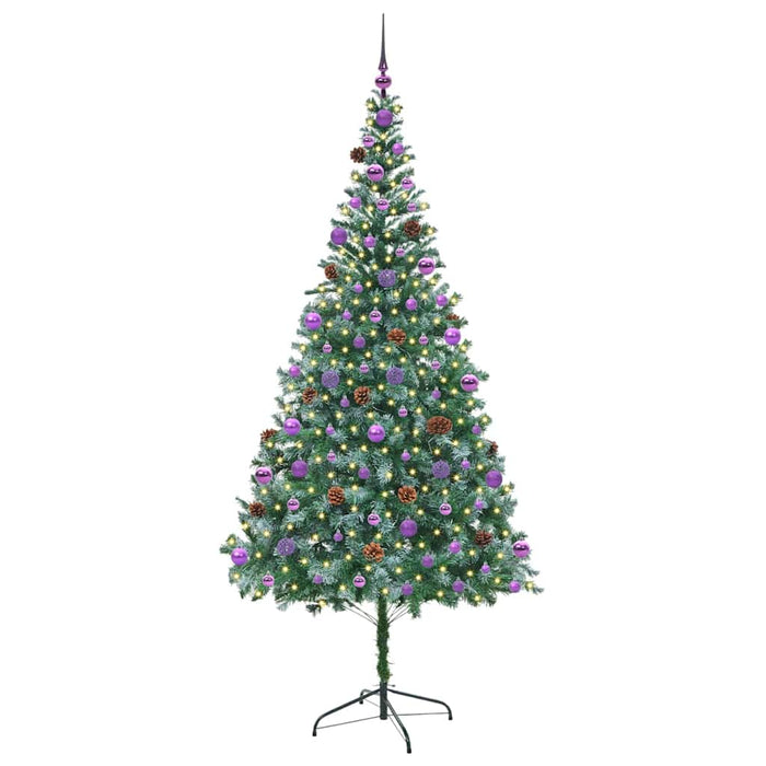 Brad de Crăciun artificial cu 300 LED Verde 210 cm PVC și Oțel - WALTI WALTI