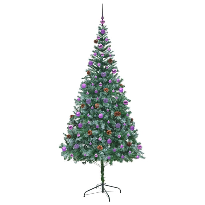 Brad de Crăciun artificial cu 300 LED Verde 210 cm PVC și Oțel - WALTI WALTI