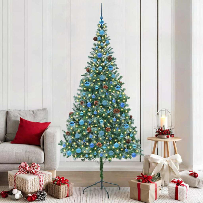 Brad de Crăciun artificial cu 300 LED Verde 210 cm PVC și Oțel - WALTI WALTI