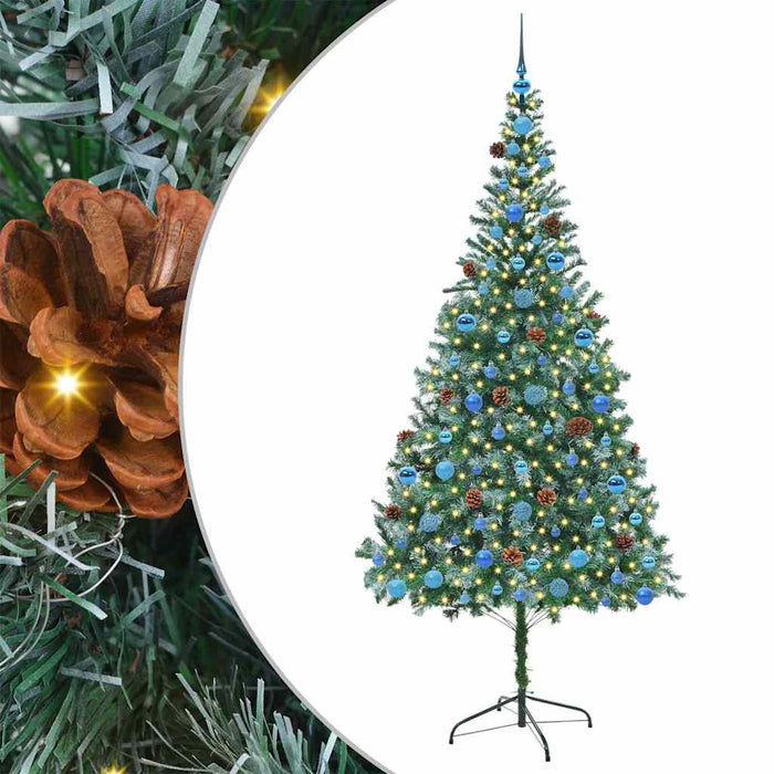 Brad de Crăciun artificial cu 300 LED Verde 210 cm PVC și Oțel - WALTI WALTI