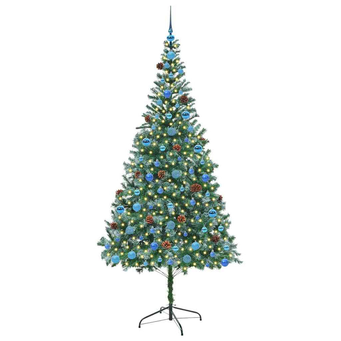 Brad de Crăciun artificial cu 300 LED Verde 210 cm PVC și Oțel - WALTI WALTI