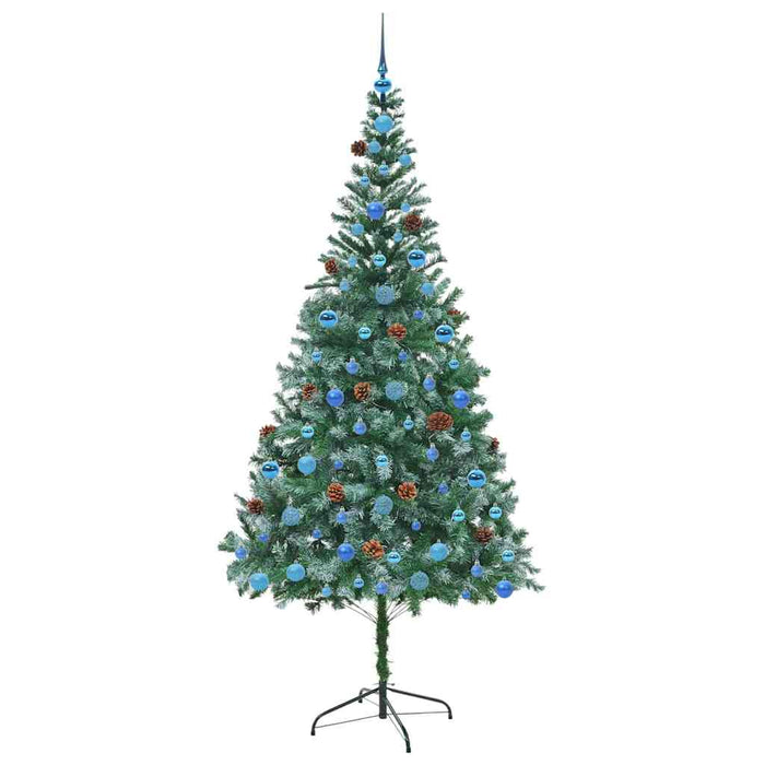 Brad de Crăciun artificial cu 300 LED Verde 210 cm PVC și Oțel - WALTI WALTI
