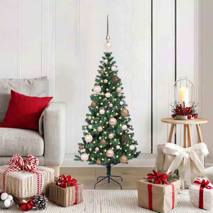 Pom de Crăciun artificial pre-iluminat cu 150 LED Verde 120 cm - WALTI WALTI