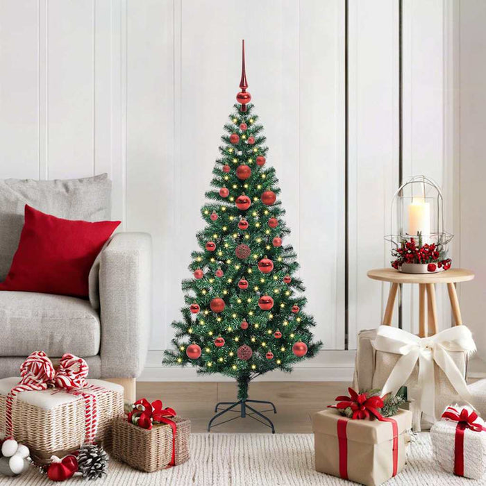 Pom de Crăciun artificial pre-iluminat cu 150 LED Verde 120 cm - WALTI WALTI